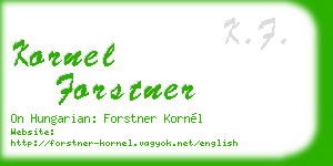 kornel forstner business card